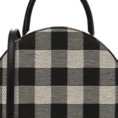 Mansur Gavriel Canvas Gingham Check Circle Crossbody Black White 7 of 13
