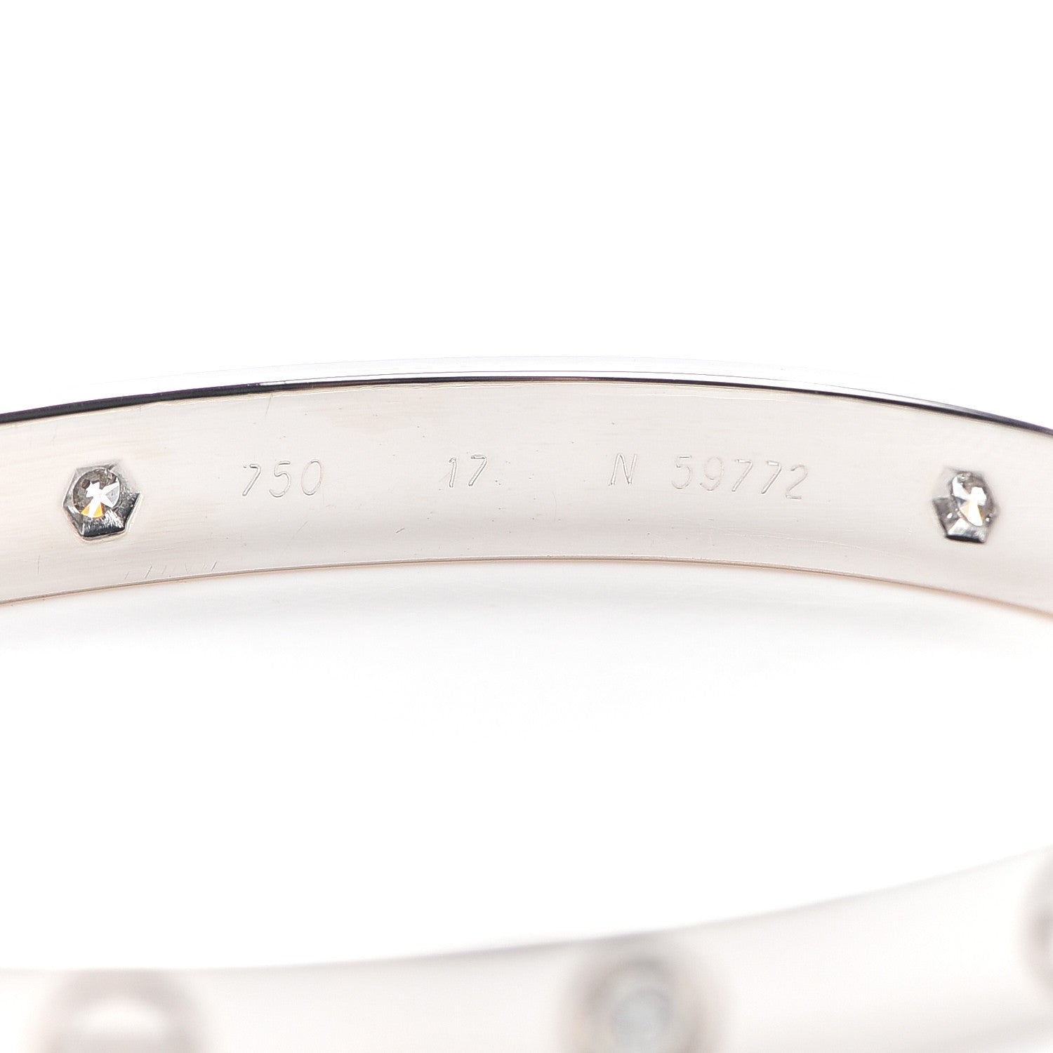 Cartier 18K White Gold 6 Diamond LOVE Bracelet 17 7 of 7