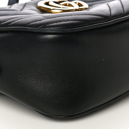 Gucci Calfskin Matelasse Small GG Marmont Chain Shoulder Bag Black 10 of 19