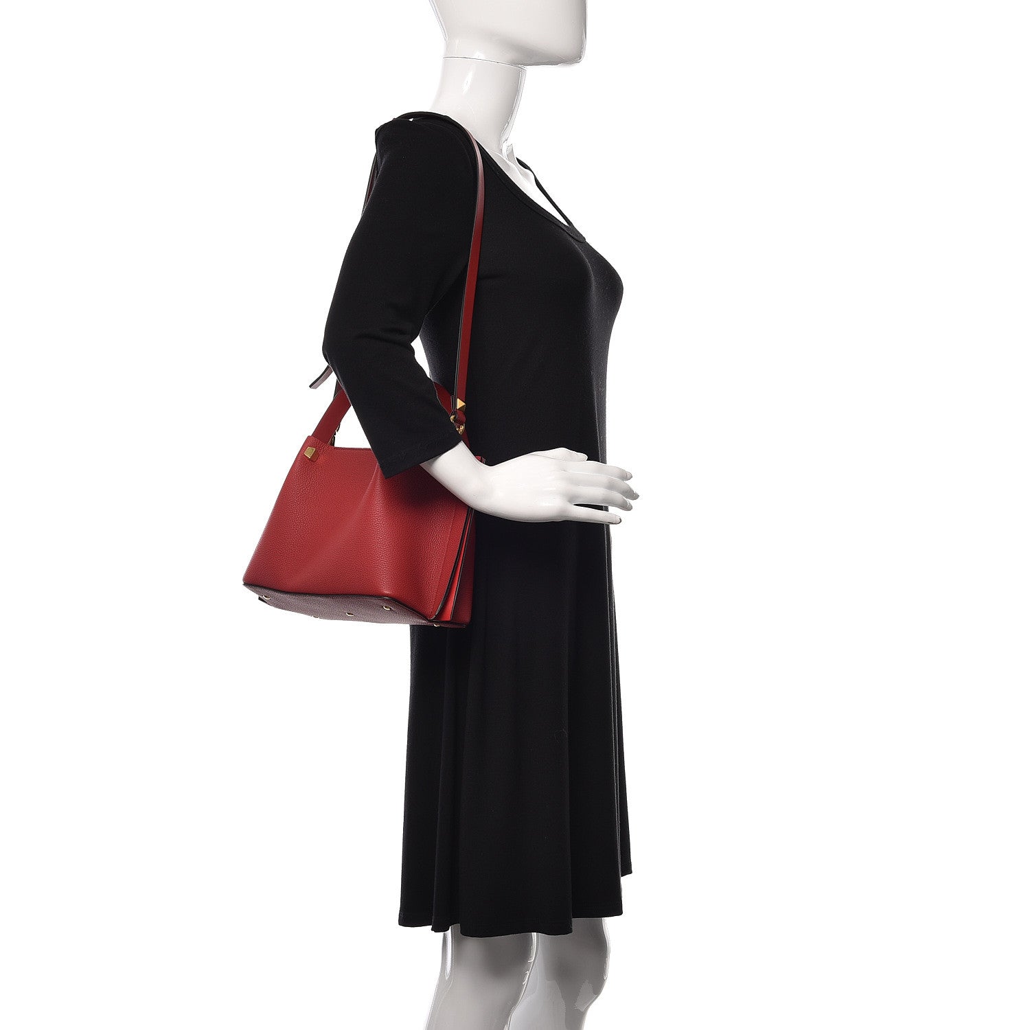 Valentino Garavani Grainy Calfskin Small VLogo Escape Shopper Rosso Valentino 2 of 8