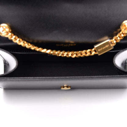 Saint Laurent Grain De Poudre Small Monogram Kate Satchel Black 5 of 9