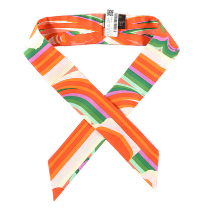 Hermes Silk Brides De Gala Shadow Twilly Orange Vert Corail 1 of 3