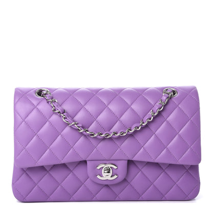 Chanel Lambskin Quilted Medium Double Flap Purple 1 of 9