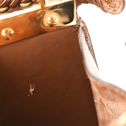 Fendi Vitello King Shiny Nappa Intreccio Petite Peekaboo I SEE U Satchel Gianduia 7 of 11
