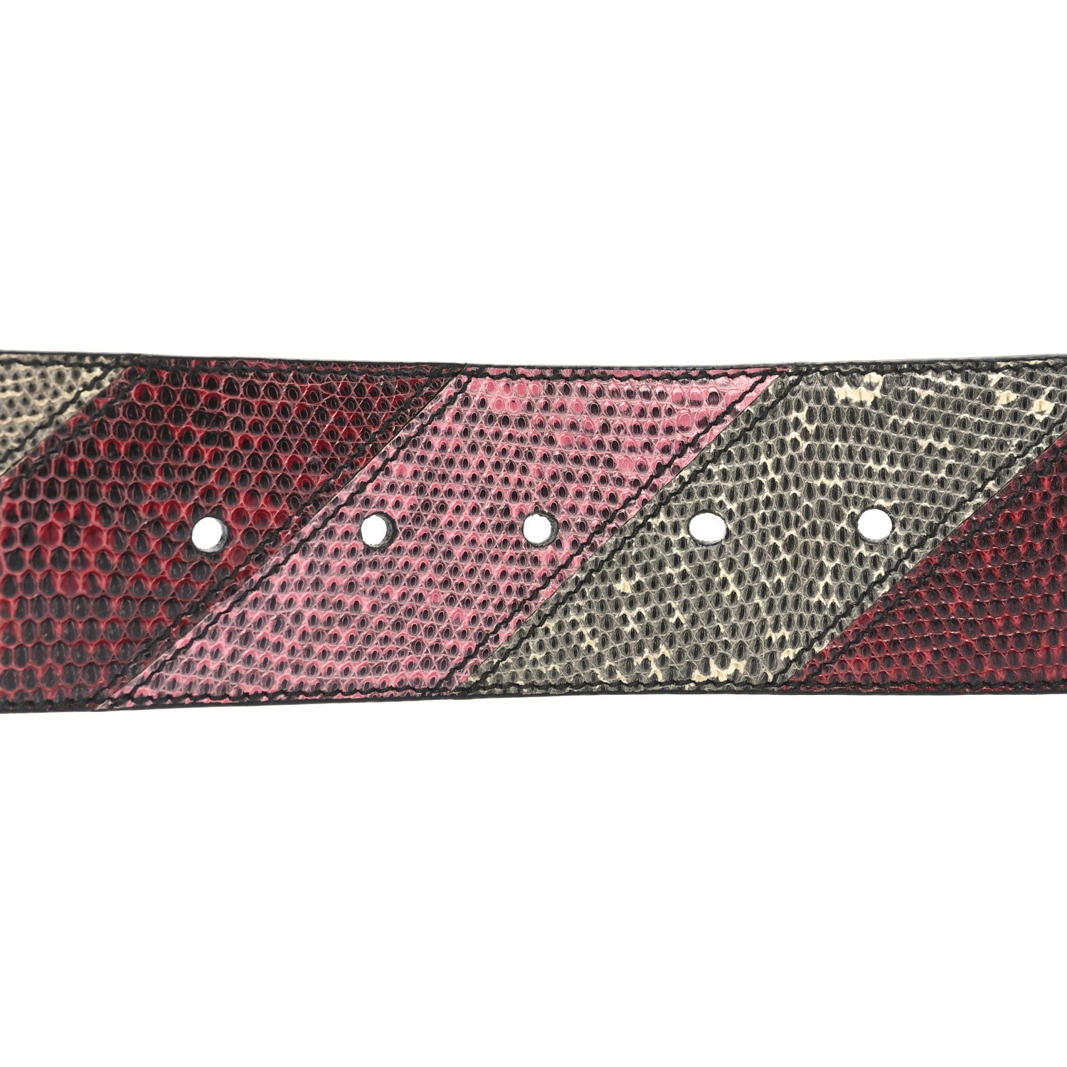 Prada Snakeskin Fur Belt 80 32 Cherry Bego 3 of 7