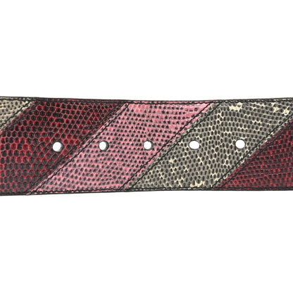 Prada Snakeskin Fur Belt 80 32 Cherry Bego 3 of 7