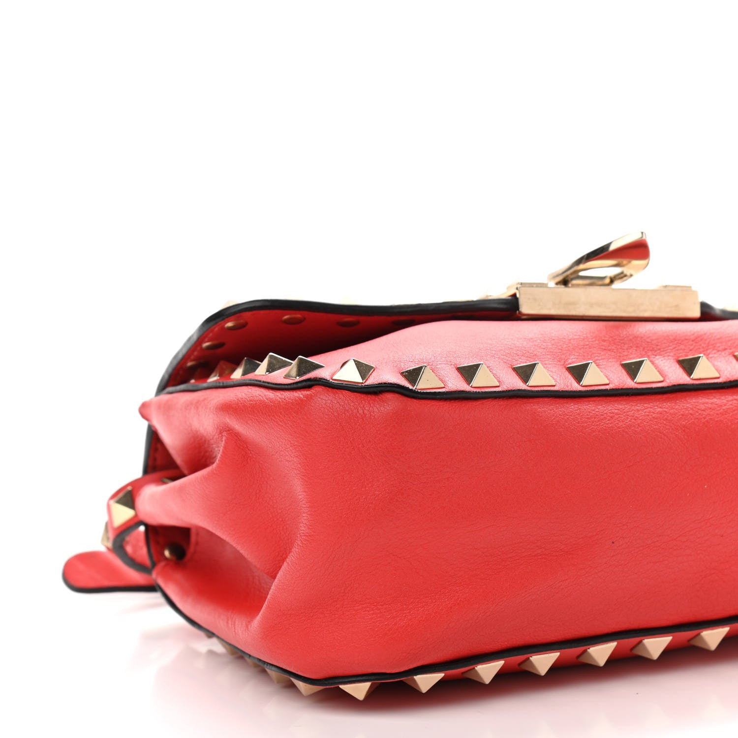 Valentino Garavani Vitello Mini Rockstud Flap Saddle Crossbody Bag Deep Orange 8 of 11