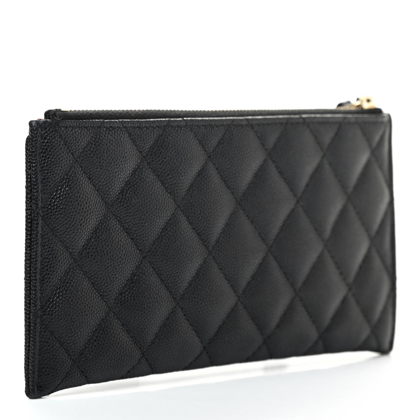Caviar Quilted Classic Zip Pouch Black