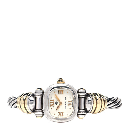 David Yurman Sterling Silver 14K Yellow Gold Mother of Pearl 21mm Classic Cable Quartz Watch 2 of 4