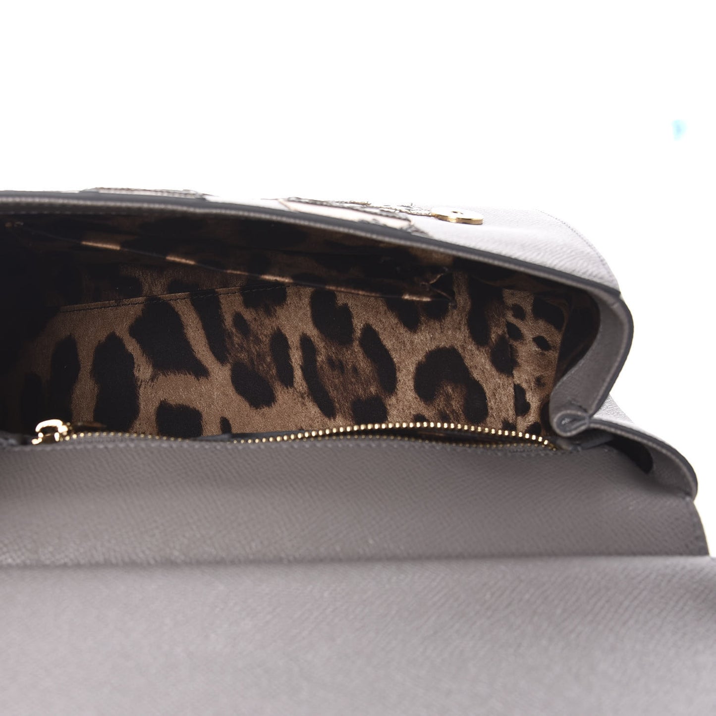 Dauphine Studded Medium DG Family Patch Miss Sicily Satchel Grey