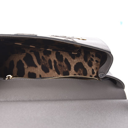 Dolce & Gabbana Dauphine Studded Medium DG Family Patch Miss Sicily Satchel Grey 5 of 10