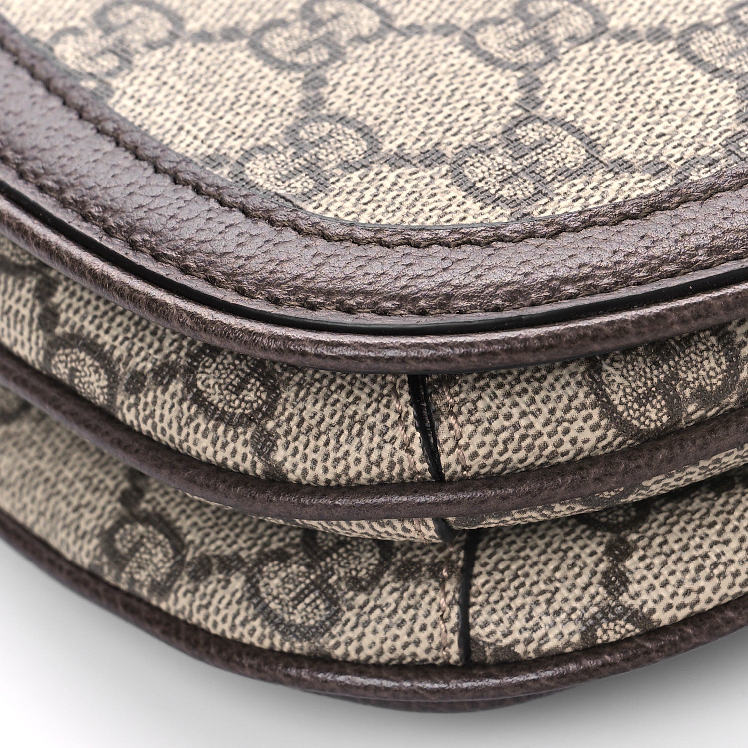 Gucci GG Supreme Monogram Textured Dollar Calfskin Web Medium Blondie Shoulder Flap Bag Beige Ebony New Acero 8 of 9