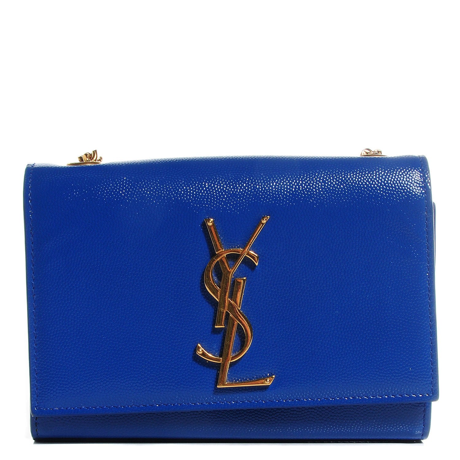 Saint Laurent Grain De Poudre Small Classic Monogram Satchel Royal Blue 1 of 8