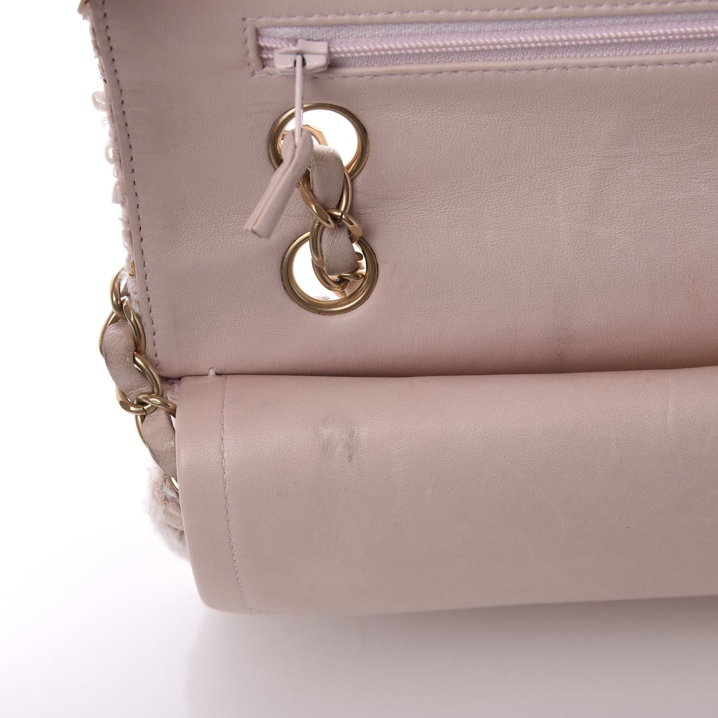 Tweed Medium Double Flap Pink