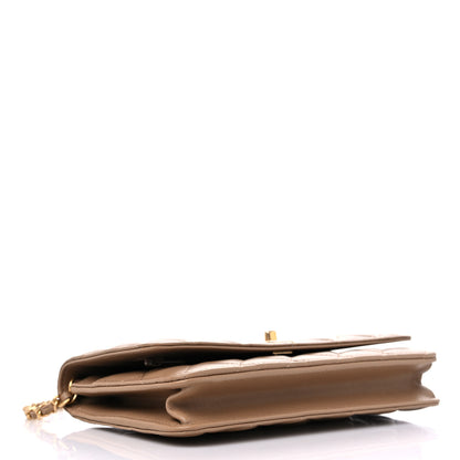 Chanel Lambskin Quilted CC Pearl Crush Wallet on Chain WOC Beige 4 of 10