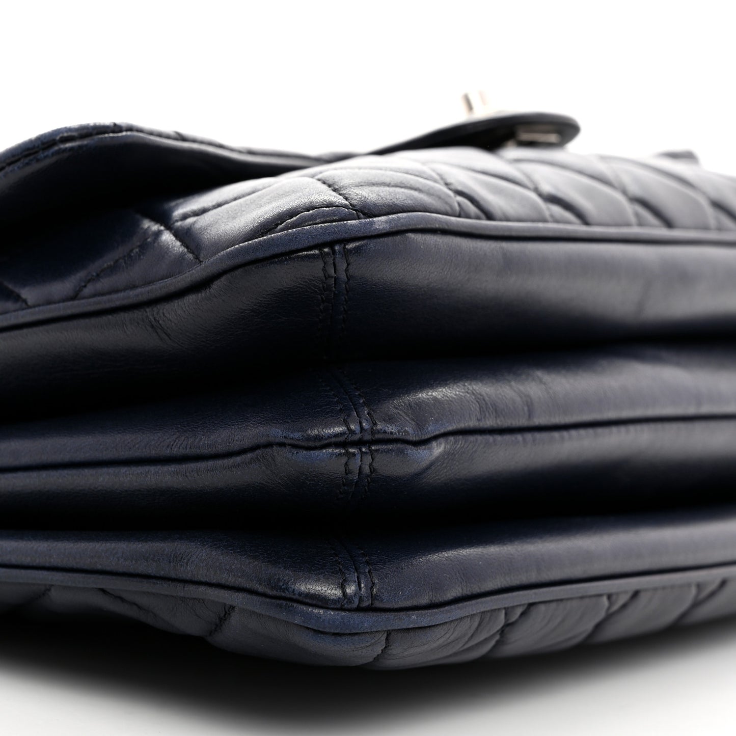 Lambskin Quilted Jumbo Chanel 3 Flap Navy