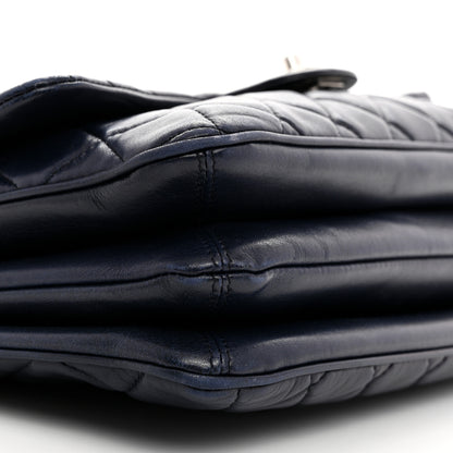 Chanel Lambskin Quilted Jumbo Chanel 3 Flap Navy 9 of 10