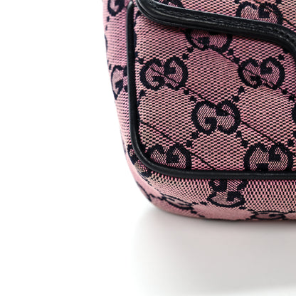 Gucci Monogram Multicolor Matelasse Diagonal Super Mini GG Marmont Shoulder Bag Pink Blue 11 of 15