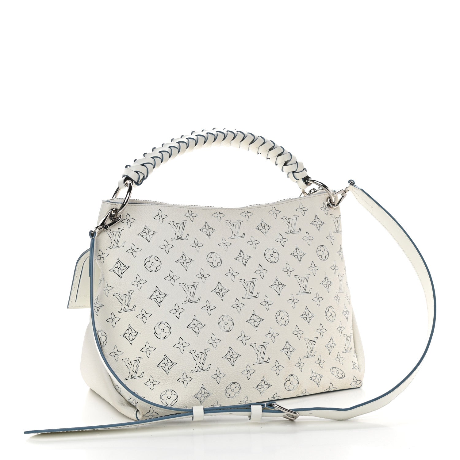 Louis Vuitton Mahina Beaubourg Hobo MM Snow Orage Blue 3 of 9