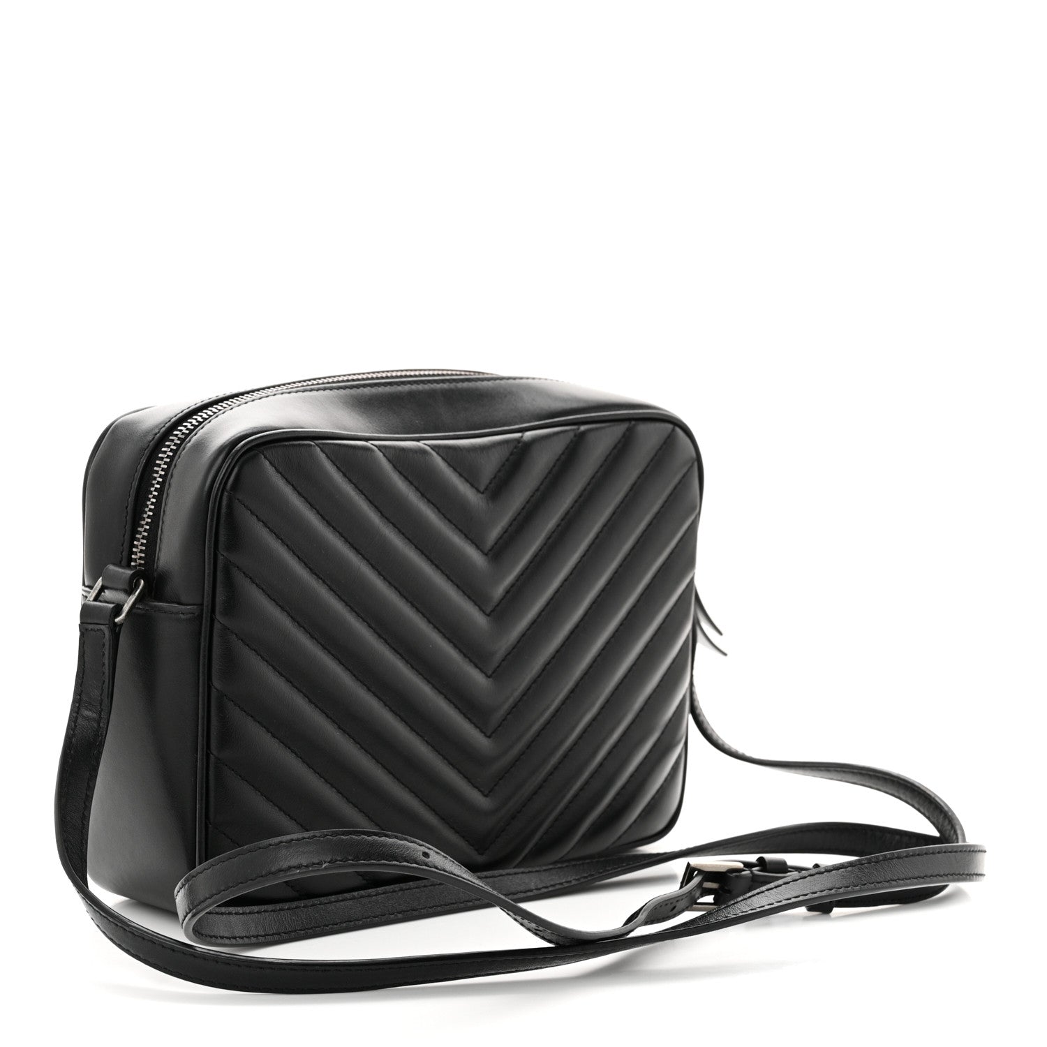 Saint Laurent Calfskin Matelasse Monogram Lou Camera Bag Black 3 of 11