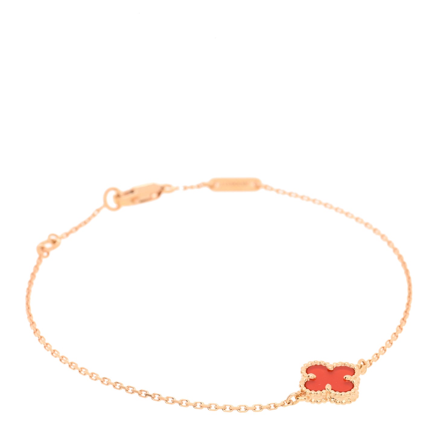 18K Rose Gold Carnelian Sweet Alhambra Bracelet