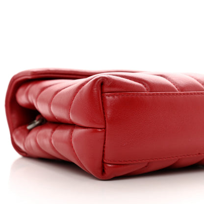 Saint Laurent Calfskin Y Quilted Monogram Toy Loulou Crossbody Bag Rouge Eros 10 of 11