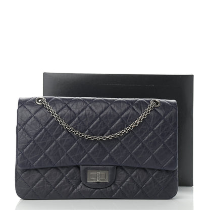 Chanel Aged Calfskin Quilted 2.55 Reissue 227 Flap Navy Blue 12 of 12