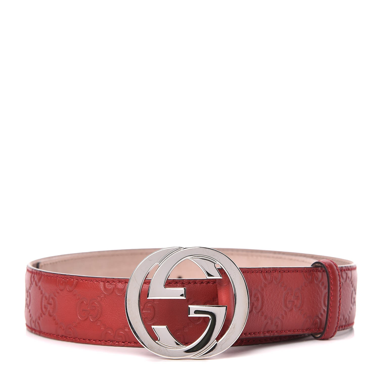 Gucci Guccissima Interlocking G 40mm Belt 90 36 Red 1 of 6