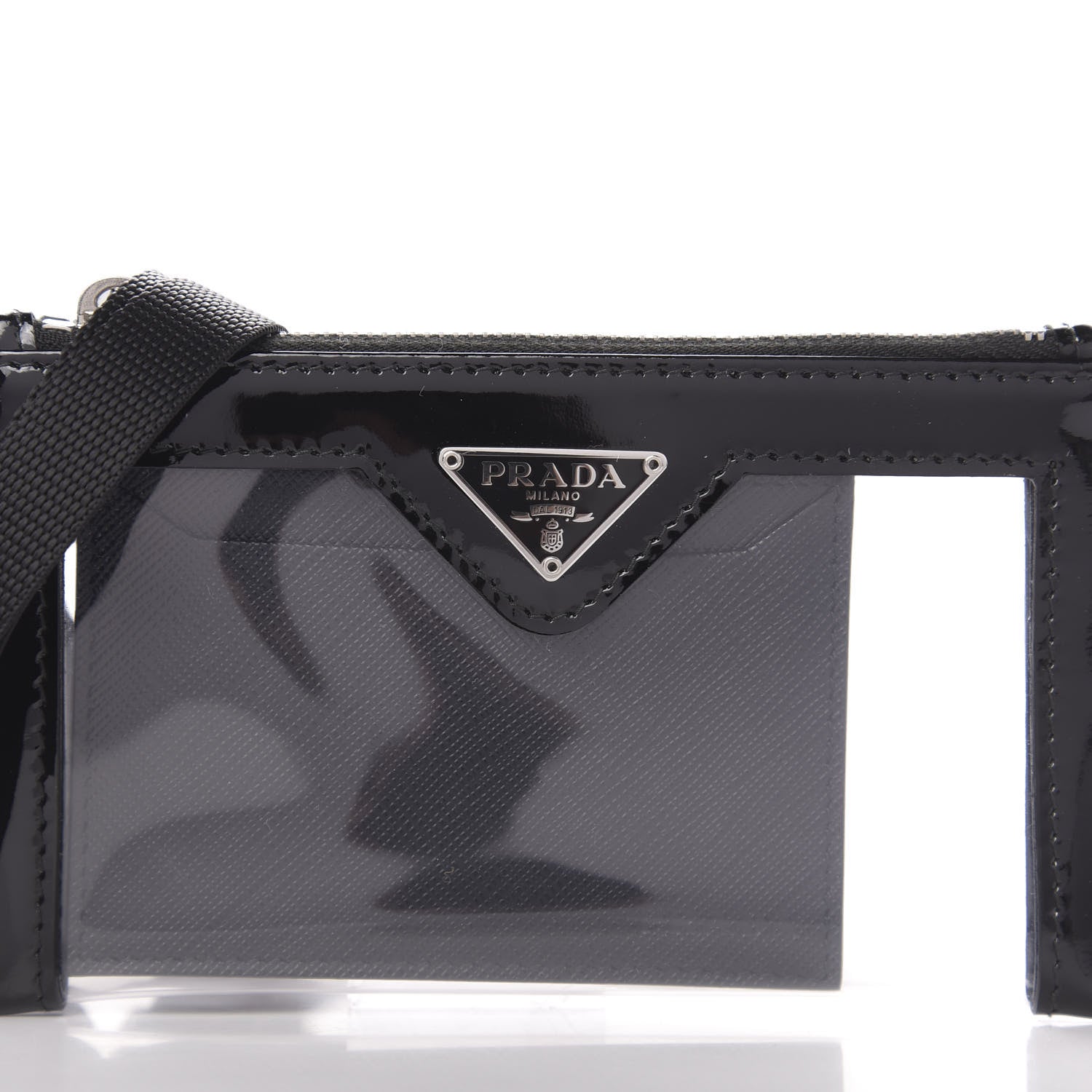 Prada Vernice Plexiglass Card Holder Black 9 of 10
