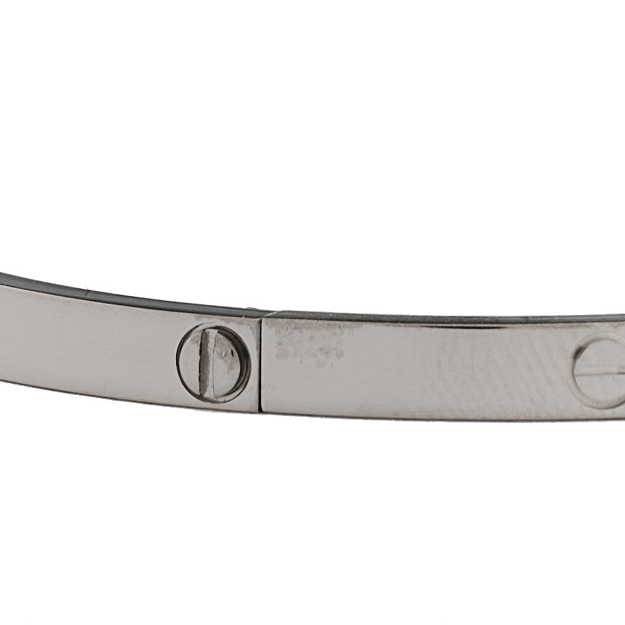 Cartier 18K White Gold Small LOVE Bracelet 17 7 of 9
