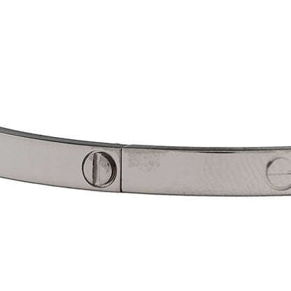Cartier 18K White Gold Small LOVE Bracelet 17 7 of 9