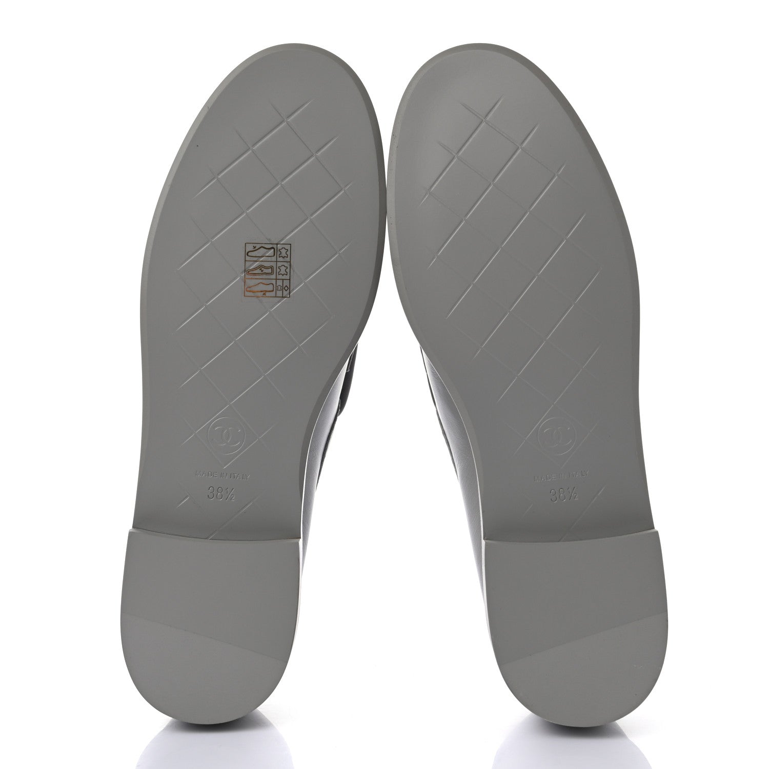 Chanel Lambskin Quilted CC Turnlock Moccasins 38.5 Grey 5 of 8