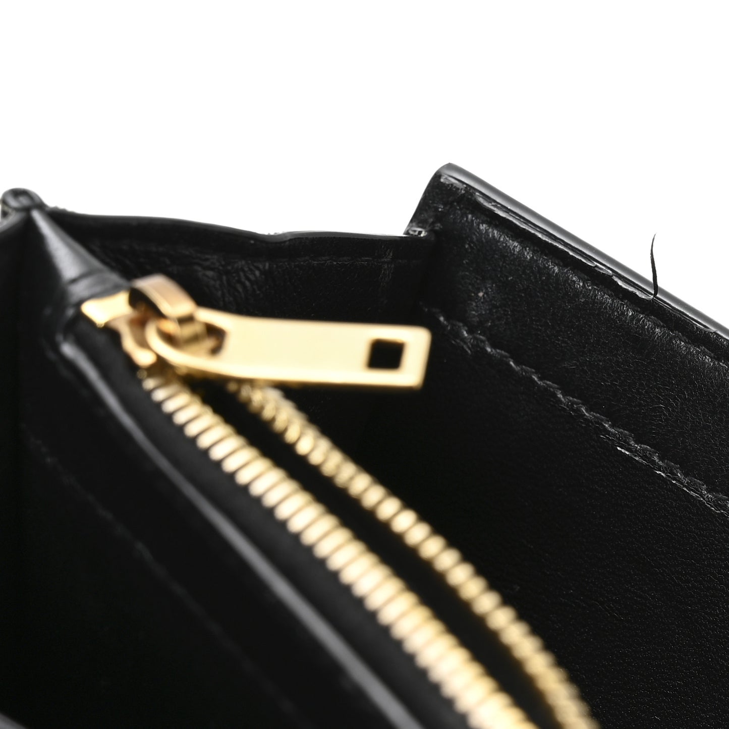 Smooth Calfskin Tri-Metal Cassandre Wallet On Chain WOC Black