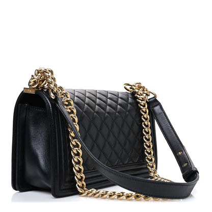 Chanel Lambskin Quilted Medium Boy Flap Black 3 of 10