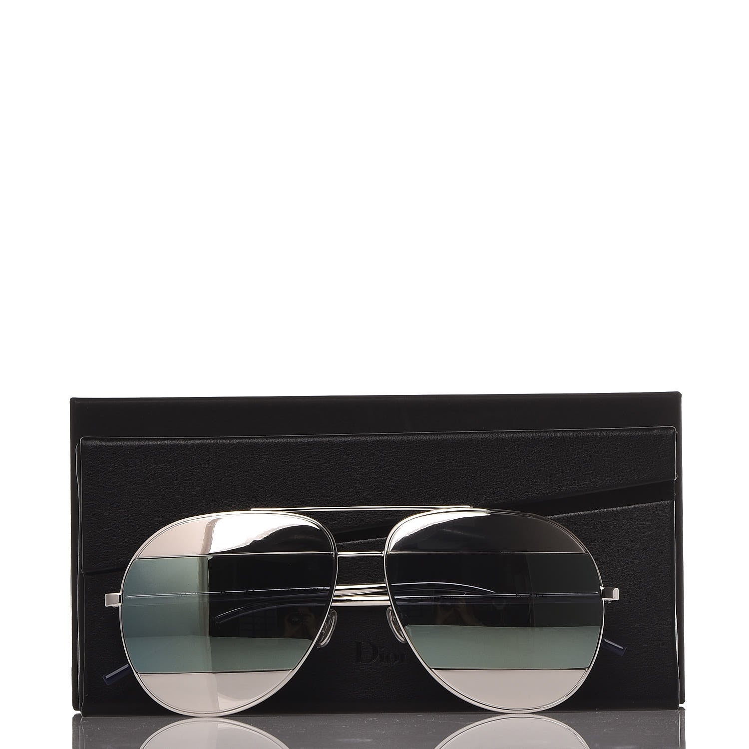 Christian Dior Split 1 Aviator Sunglasses Silver Blue 10 of 10
