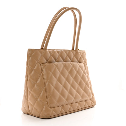 Chanel Caviar Quilted Medallion Tote Beige 3 of 10