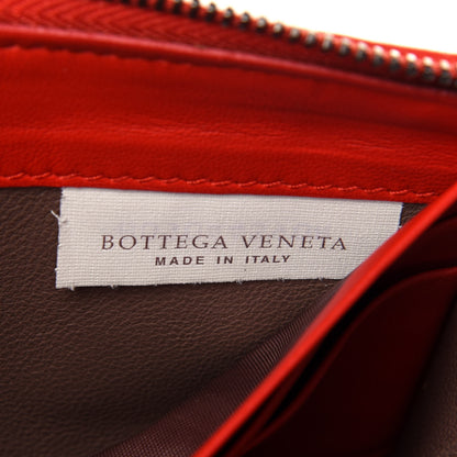 Bottega Veneta Nappa Intrecciato Half Zip Around Wallet Red 7 of 11