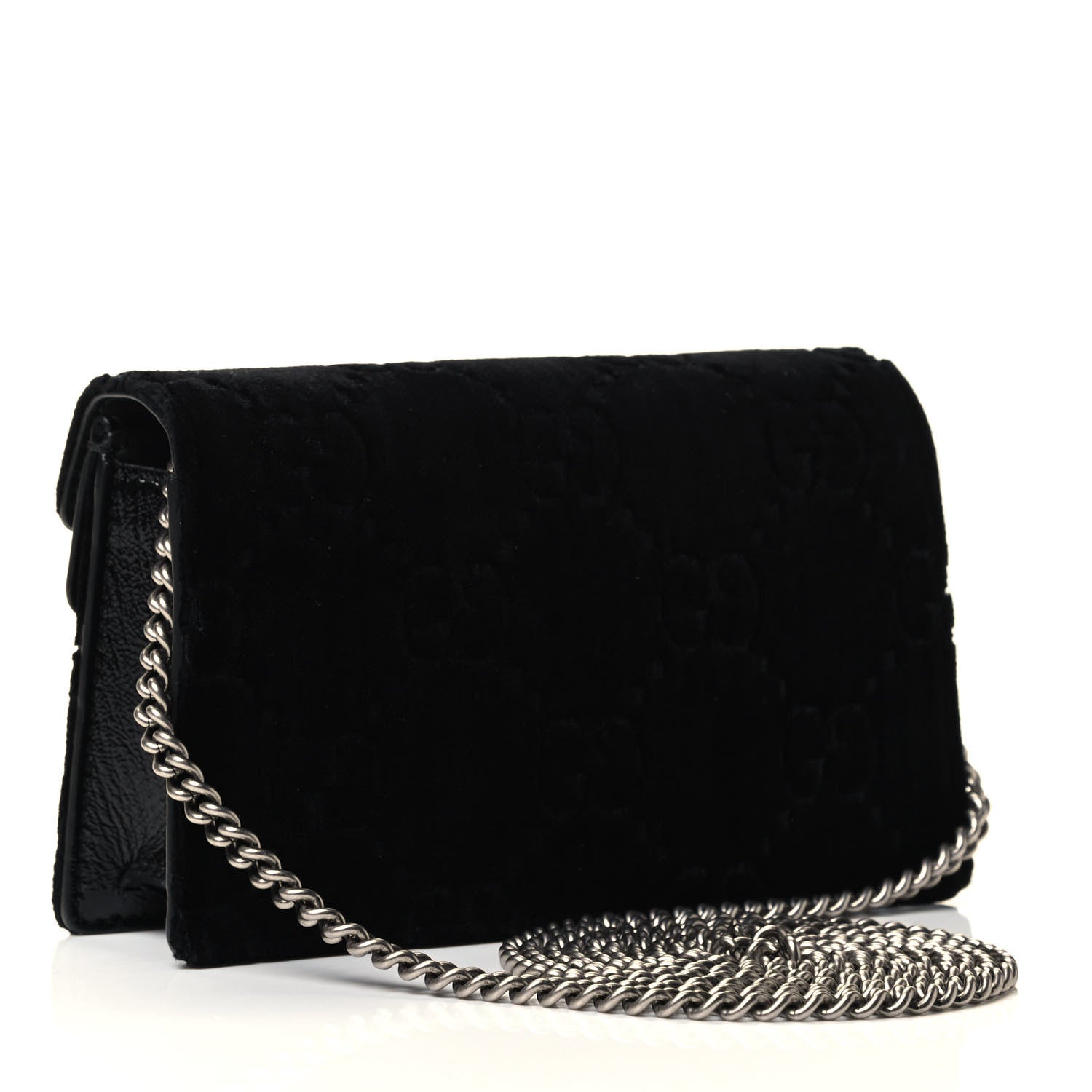 Gucci Velvet GG Monogram Super Mini Dionysus Shoulder Bag Black 2 of 4