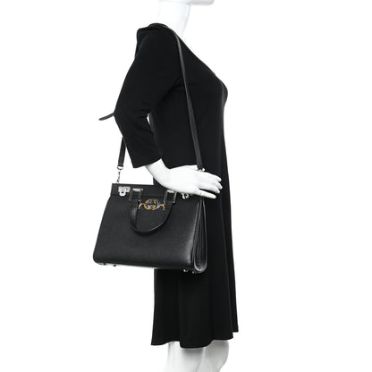Gucci Grainy Calfskin Small Zumi Top Handle Bag Black 2 of 10