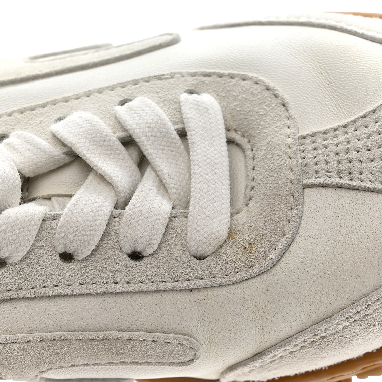 Hermes Nappa Suede Goatskin Jet Sneakers 36.5 White 10 of 11