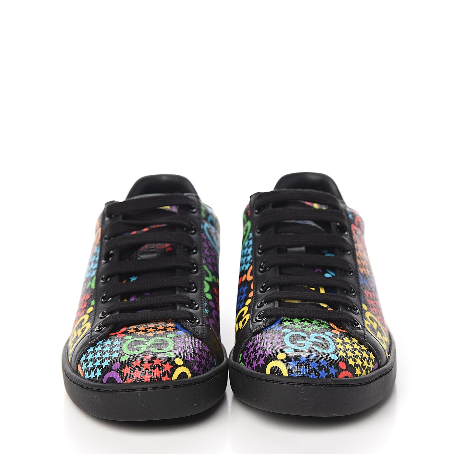 GG Supreme Monogram Psychedelic Womens Ace Sneakers 35.5 Black Multicolor