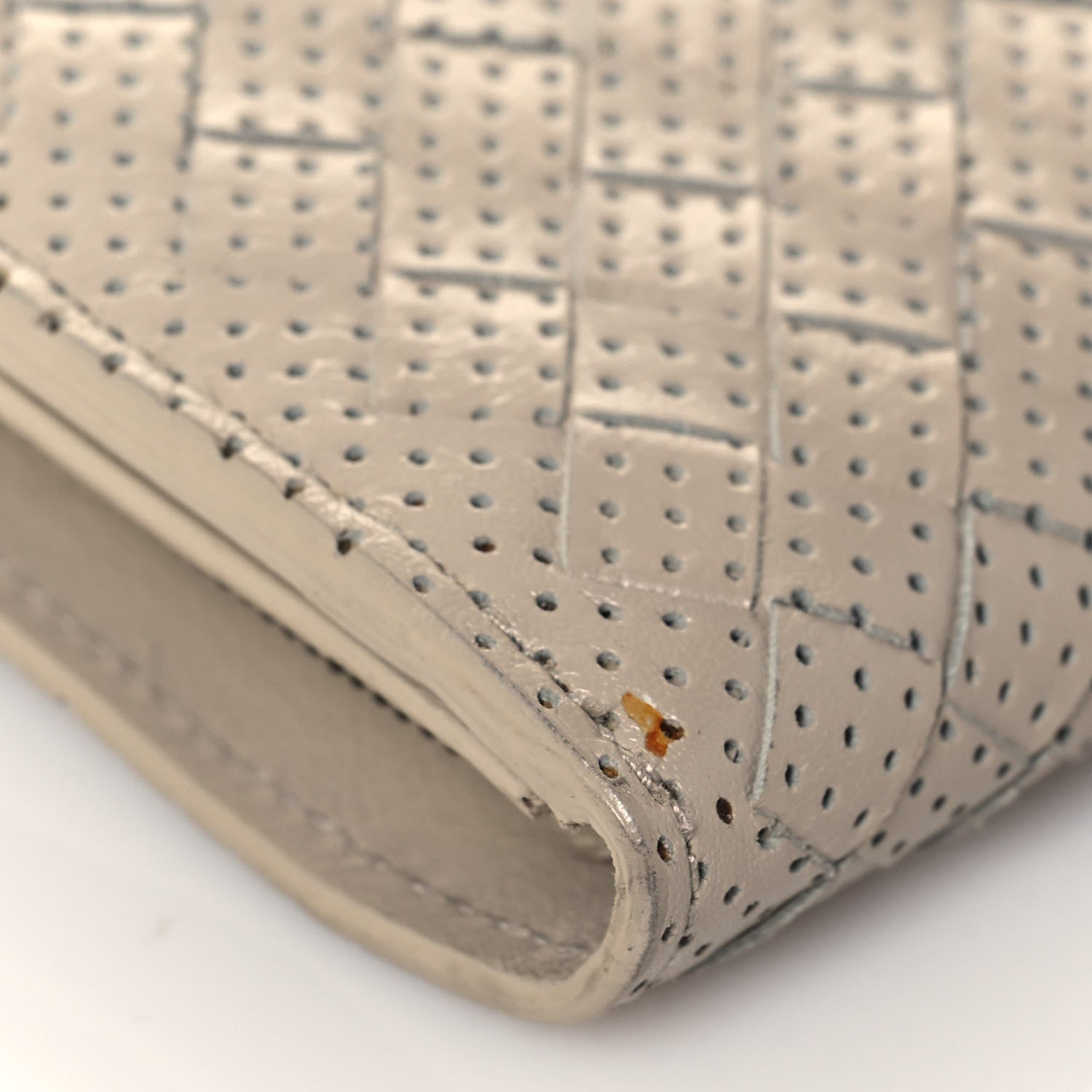 Bottega Veneta Nappa Intrecciato Perforated Studded Flower Continental Flap Wallet Light Beige 11 of 15