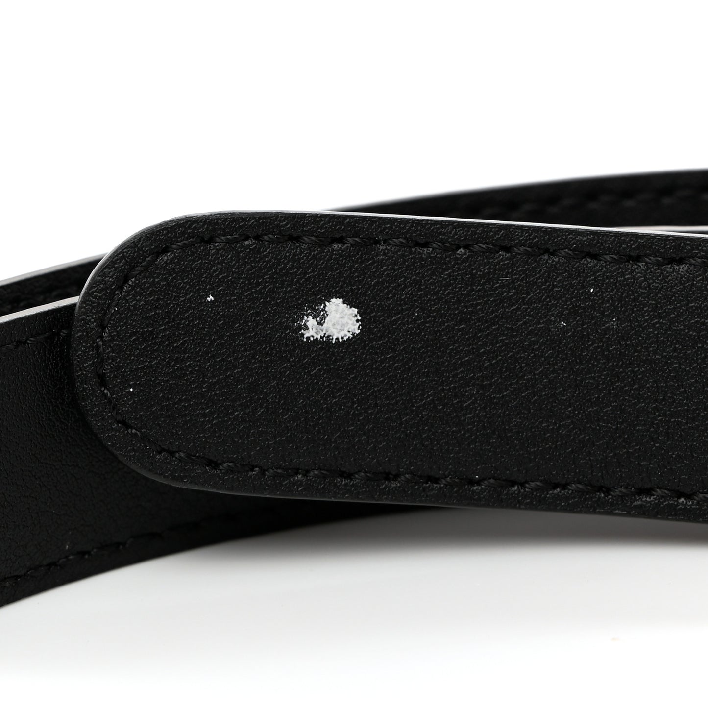 Azalea Calfskin Enamel Monochrome Double G 20mm Belt 80 32 Black