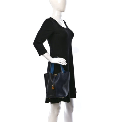 Hermes Taurillon Clemence Casaque Picotin Lock 22 MM Bleu Nuit Black Blue Frida 2 of 11