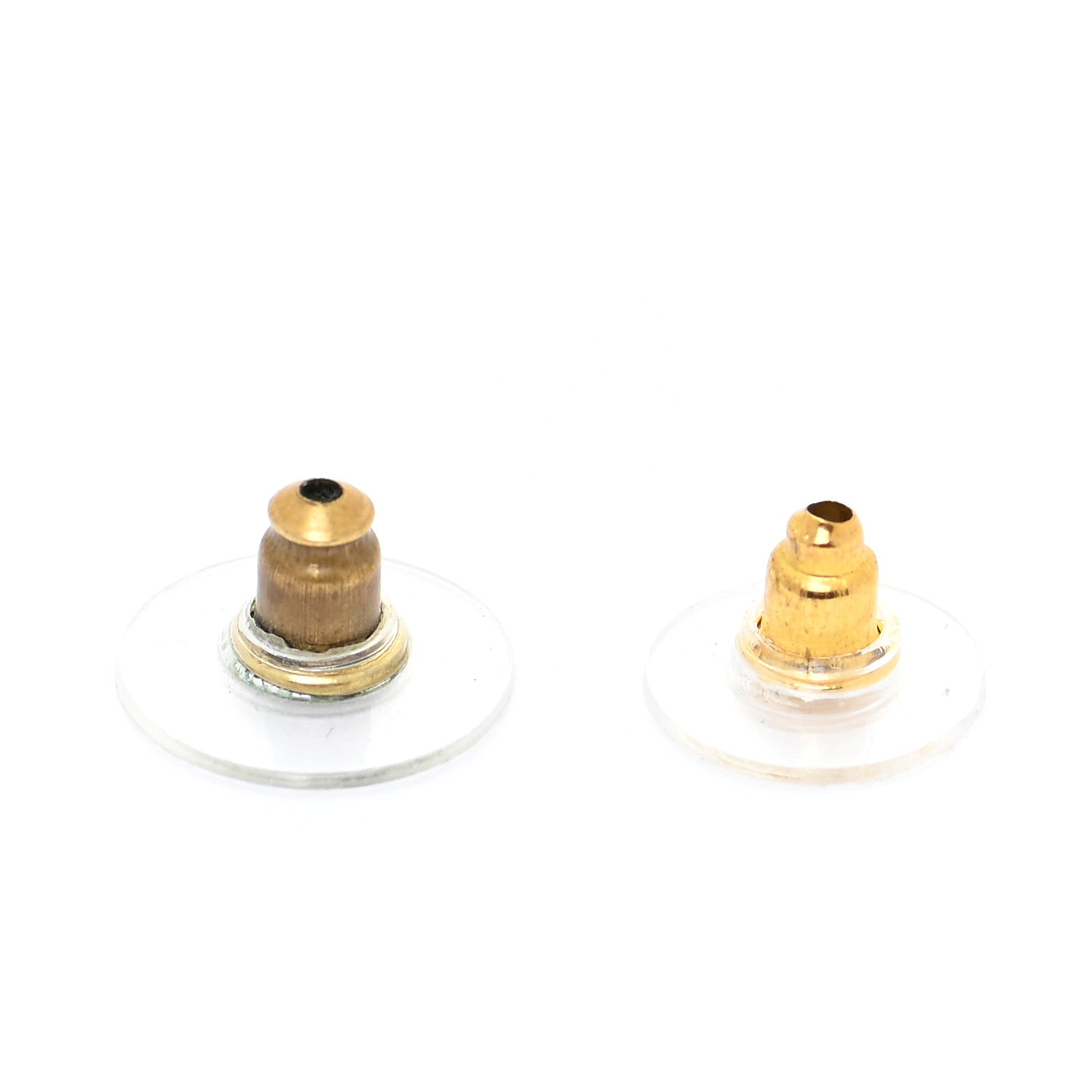 Chanel Resin CC Button Earrings Gold Black 7 of 8