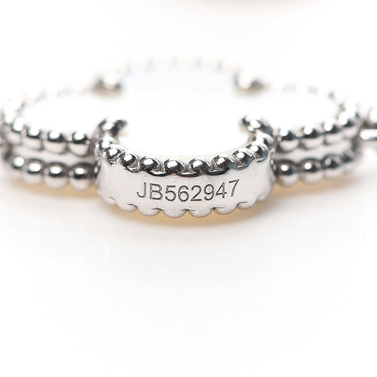 Van Cleef & Arpels 18K White Gold Mother of Pearl 5 Motifs Vintage Alhambra Bracelet 5 of 7