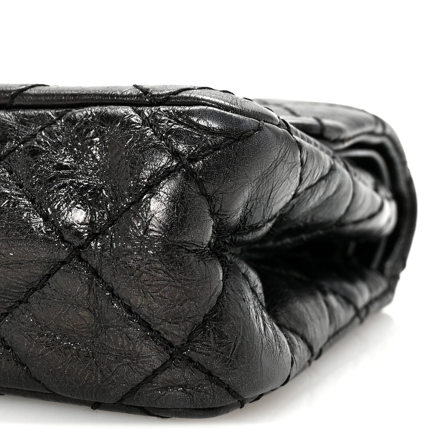Aged Calfskin Quilted 2.55 Reissue Mini Flap Black
