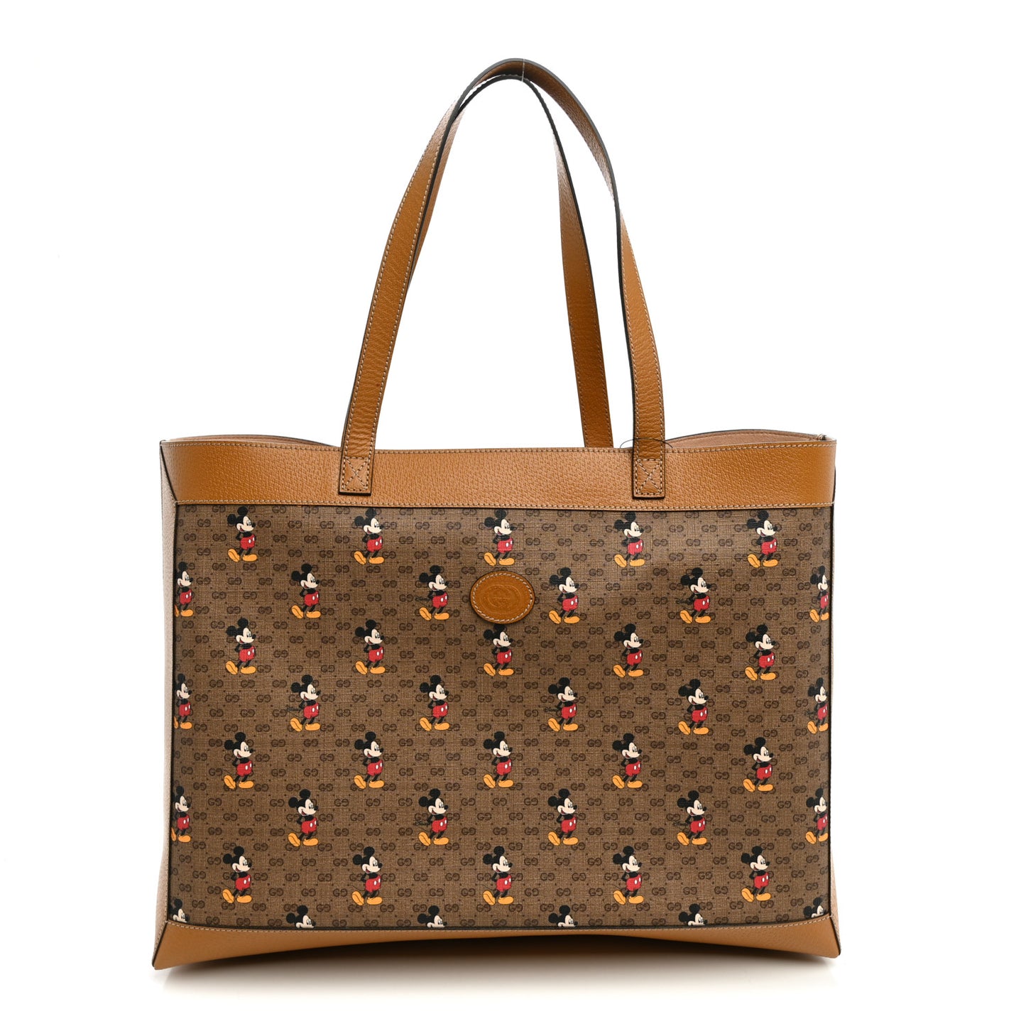 X DISNEY Mini Vintage GG Supreme Monogram Mickey Mouse Large Shopping Tote Beige Vintage Sun Oil