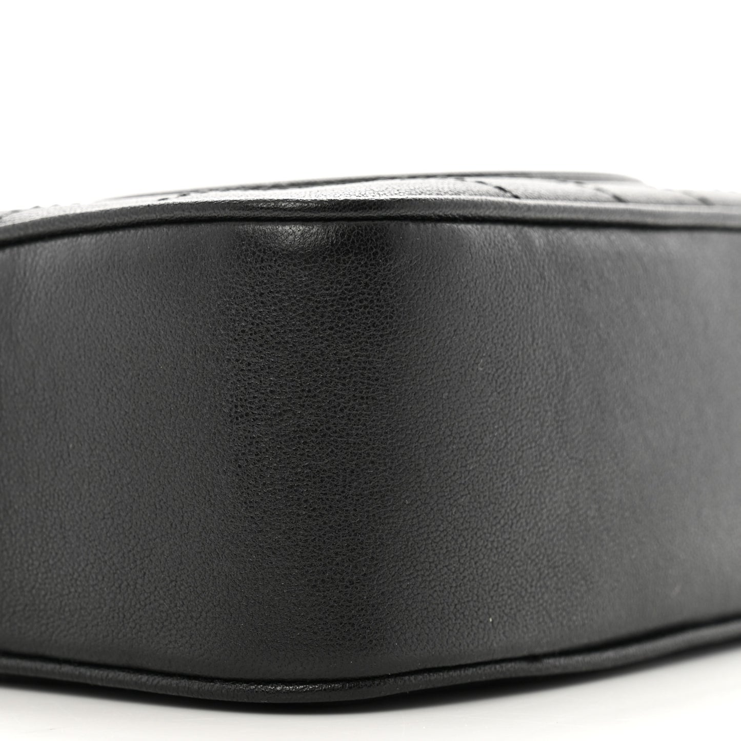 Sakai Be Green Calfskin Diagonal Stitched Small Blondie Shoulder Bag Black