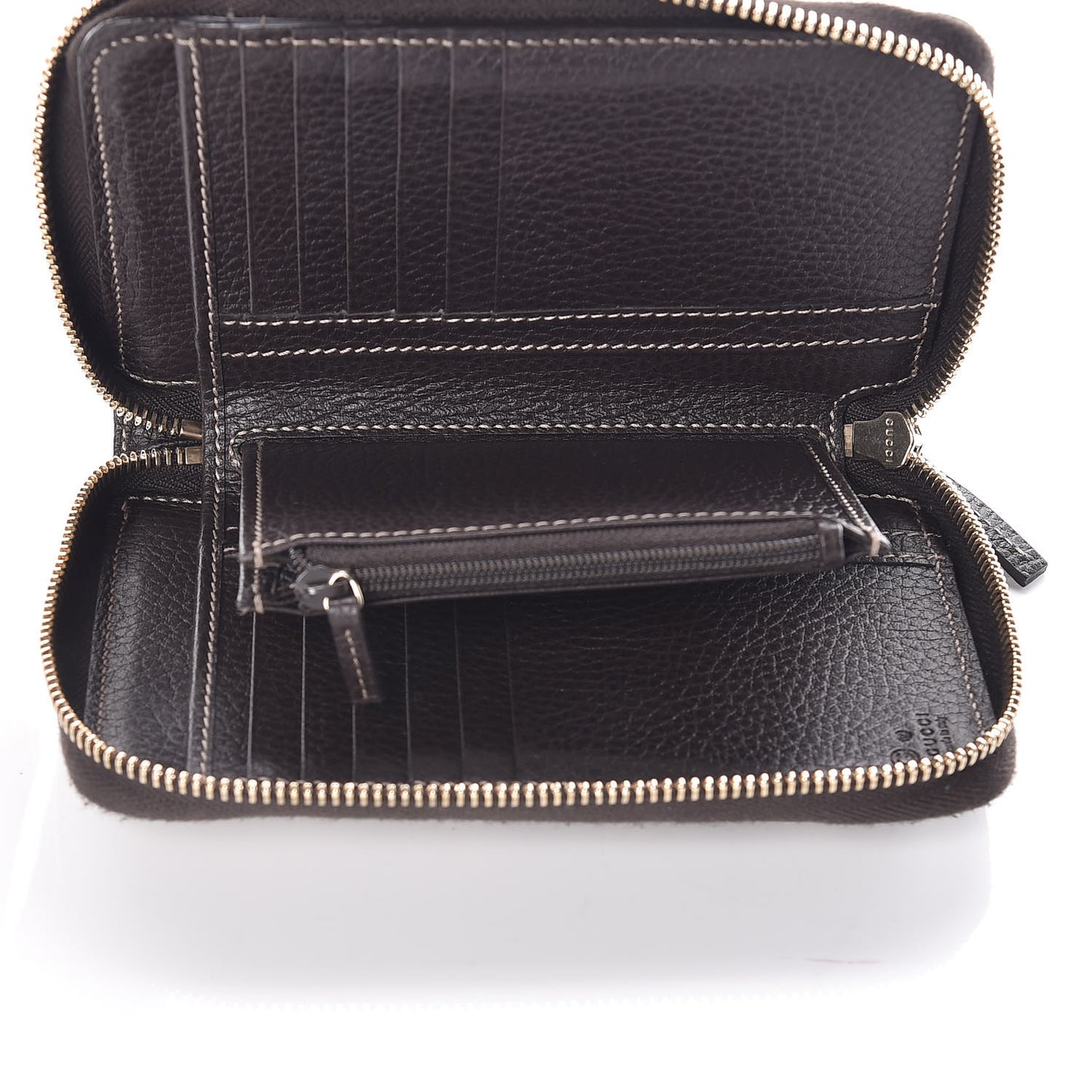Crystal Monogram Zip Around Wallet Brown